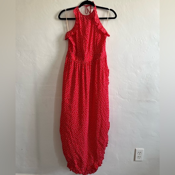 ❤️ See by Chloe Red Polka Dot Ruffled Halter Neck Dress ❤️ - Picture 3 of 5